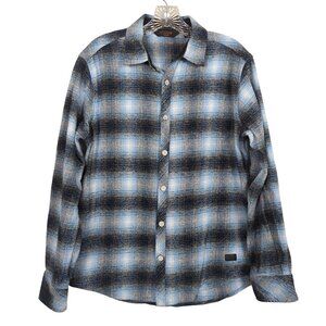Outpost Makers Men’s Plaid Flannel Shirt Blue Black M Long Sleeve Button Front